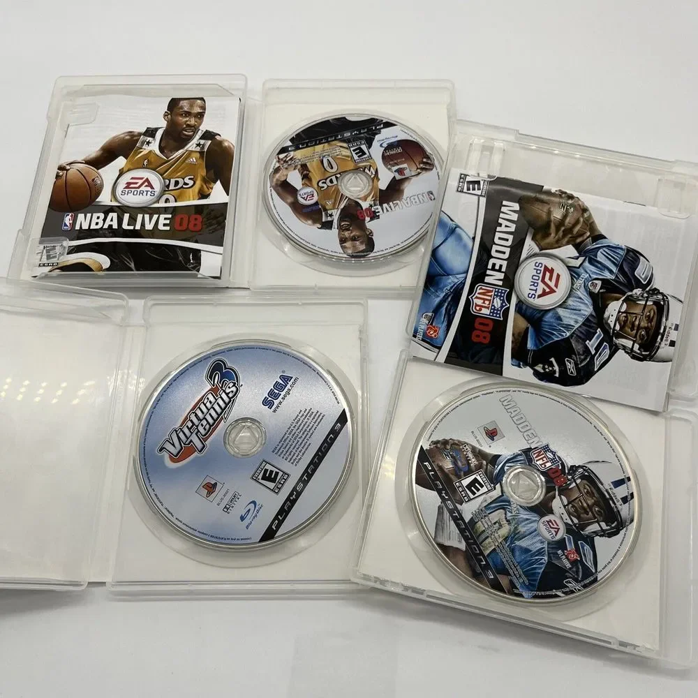 PS3 Virtual Tennis 3, NBA LIVE 08, And MADDEN‎ 08 Lot Of All 3 Games
